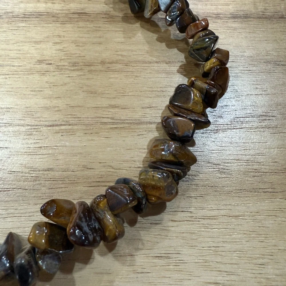Tiger’s Eye Stone Beaded Necklace NEW